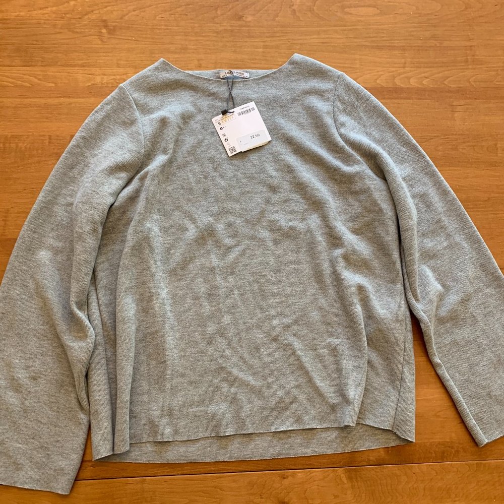 Ws Grey Zara Basics Sweatshirt, Size S